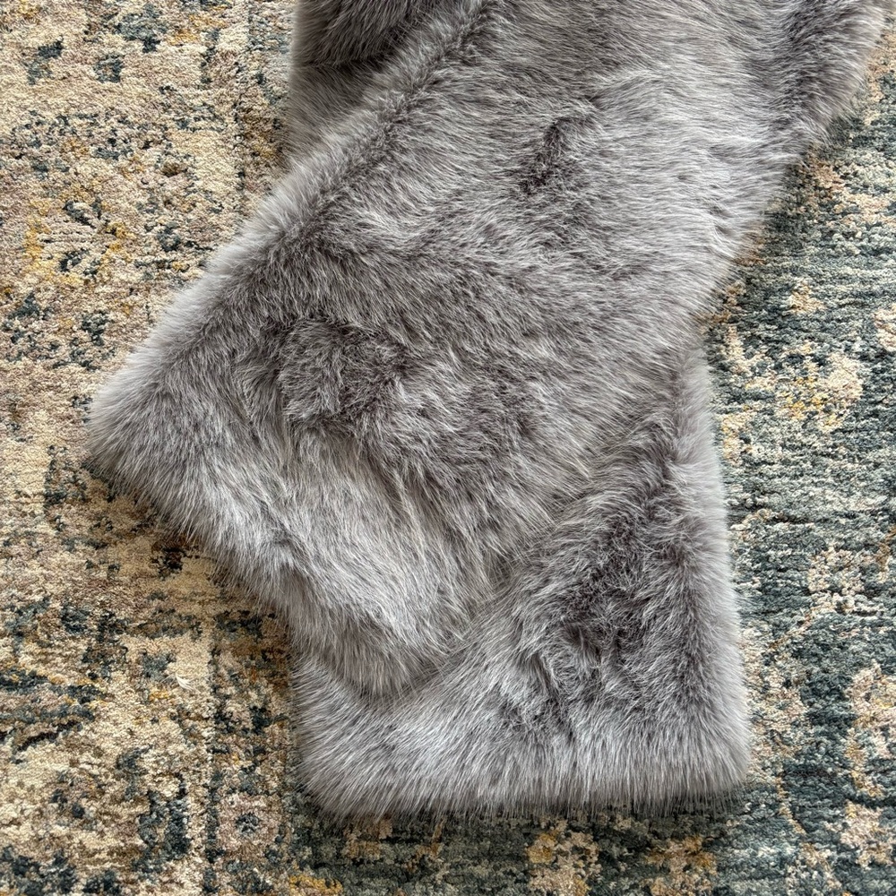 Azazie Gray Faux Fur Wrap - Picture 2 of 8